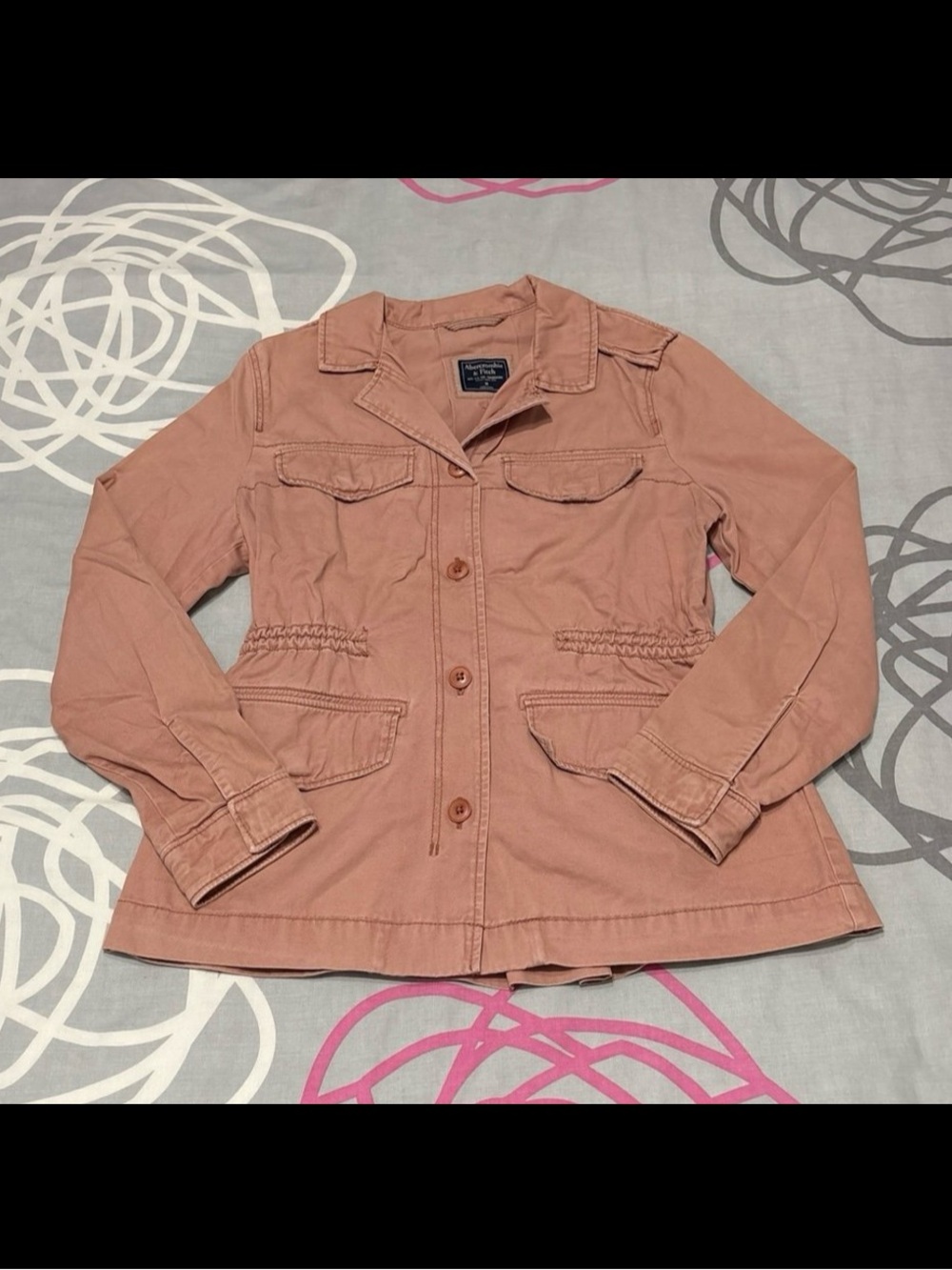 Abercrombie Pink Utility Trench Coat